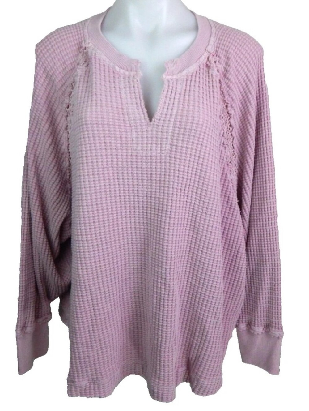 American Eagle Big Hug Waffle Notch Neck Sweatshirt